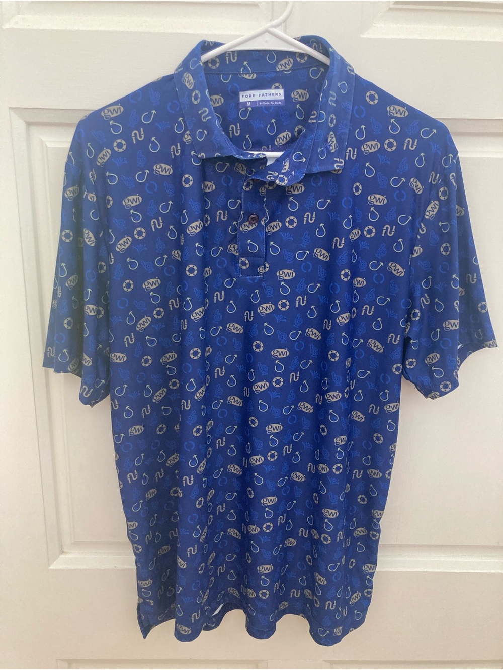 Fore Fathers Men's Blue Printed Polo Shirt - GWI